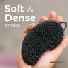 Picture of MainBasics Exfoliating Silicone Body Scrubber Pro 2-in-1 Shower Scrubber for Body, Silicone Loofah and Body Massager (Black, Body + Massage)