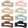 Picture of Mandydov 8 Pcs Large Hair Claw Clips 4.1 Inch Non-slip Big Square Matte Claws for Women, Strong Hold Banana Clips for Thick Thin Hair
