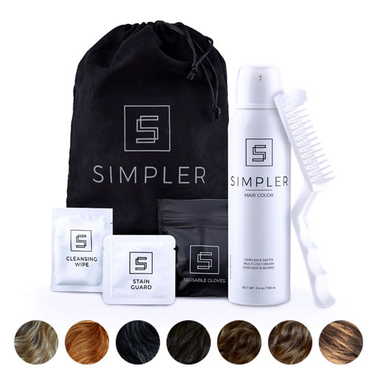 Picture of Simpler Hair Color for Men Kit for Full Gray Coverage - Blond Hair & Beard Dye for Men - Effortless Light Blond Hair Dye - Hypoallergenic Formula with No PPD