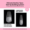 Picture of Beetles Tipex Gel Nail Kit: Medium Coffin Nail Tips C Curved Fake Tips, Pre Building Fake Nails with Uv Nail Glue，LED Nail Lamp, Base Coat, Nail File Available for Home DIY or Salon Use 224PCS 16Sizes