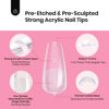 Picture of Beetles Tipex Gel Nail Kit: Medium Coffin Nail Tips C Curved Fake Tips, Pre Building Fake Nails with Uv Nail Glue，LED Nail Lamp, Base Coat, Nail File Available for Home DIY or Salon Use 224PCS 16Sizes