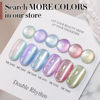 Picture of Double Rhythm 0.5 OZ Cat Eye Gel Polish with Magnet 15ML Holographic Glitter Shimmer Translucent Jelly Color Magnetic Nail Polish Salon DIY at Home (MC1012)