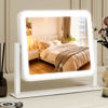 Picture of ROLOVE Vanity Mirror with Lights, 14"×12" LED Makeup Mirror, Lighted Makeup Mirror with Lights, Smart Touch Control 3 Colors Dimmable, Lighted Up Mirror for Makeup Desk, Bedroom, 360° Rotation