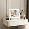 Picture of ROLOVE Vanity Mirror with Lights, 14"×12" LED Makeup Mirror, Lighted Makeup Mirror with Lights, Smart Touch Control 3 Colors Dimmable, Lighted Up Mirror for Makeup Desk, Bedroom, 360° Rotation