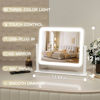Picture of ROLOVE Vanity Mirror with Lights, 14"×12" LED Makeup Mirror, Lighted Makeup Mirror with Lights, Smart Touch Control 3 Colors Dimmable, Lighted Up Mirror for Makeup Desk, Bedroom, 360° Rotation