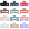 Picture of Sisiaipu 12 Pcs Medium Hair Clips, 3.5 Inch, Colorful - Hair Clips for Thick and Thin Hair, Square Claw Clips, Jaw Clips, Bulk Hair Accessories for Women and Girls