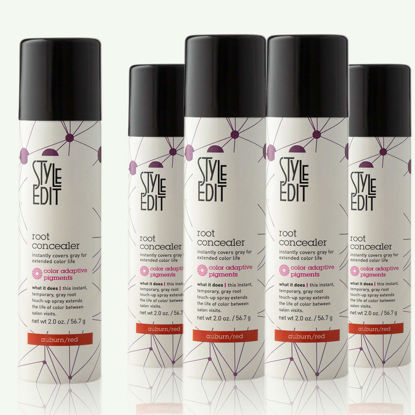 Picture of Style Edit Auburn/Red Root Concealer Touch Up Spray - Instantly Covers Greys And Roots - Professional Salon Quality Grays Cover Up Hair Products for Women Auburn Red 2 Ounce PACK OF 5