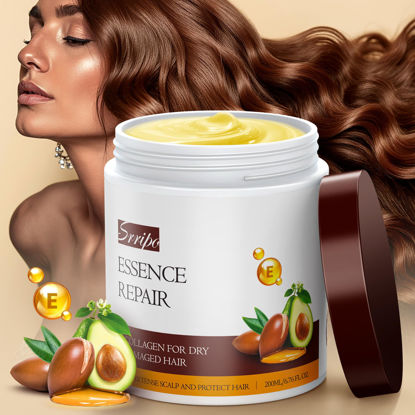 Picture of Salon Quality Hair Mask for Deep Conditioning, Restorative Treatment with 8 Hydrolyzed keratin & Natural Oils, Karsell Collagen Conditioner Repair Damaged Hair, Calendula Care All Types 6.76 oz 200ml