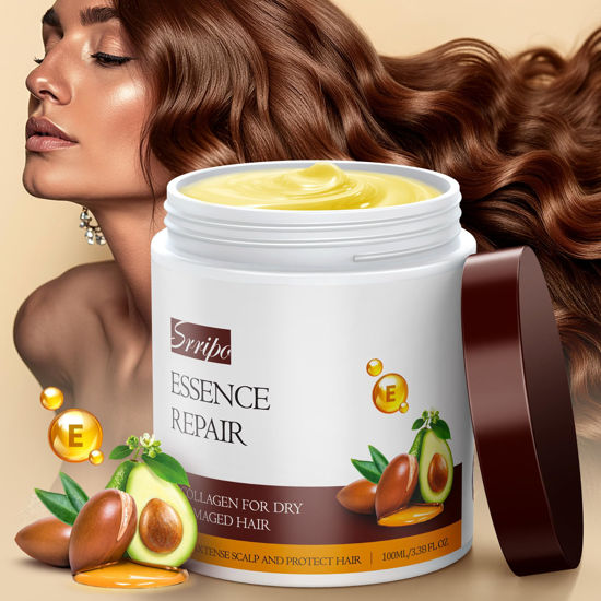 Picture of Salon Quality Hair Mask for Deep Conditioning, Restorative Treatment with 8 Hydrolyzed keratin & Natural Oils, Karsell Collagen Conditioner Repair Damaged Hair, Calendula Care All Types 3.38 oz 100ml