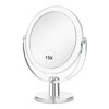 Picture of CLSEVXY Vanity Mirror Makeup Mirror with Stand, 1X/15X Magnification Double Sided 360 Degree Swivel Magnifying Mirror, 6.25 Inch Portable Table Desk Counter top Mirror Bathroom Shaving Mirror