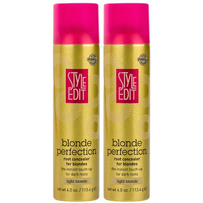 Picture of STYLE EDIT LIGHT BLONDE Root Concealer Touch-Up Spray (Multiple Colors Available) 4 Ounce (Pack of 2)