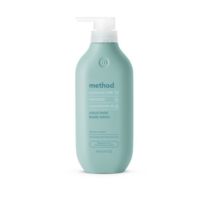 Picture of Method Body Lotion, Coco Twist, Coconut Milk, Avocado + Macadamia Oil notes, 14 oz, 24 Hours of Moisture, 14 oz