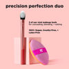 Picture of Real Techniques Precision Perfection Duo, Viral Kitten Paw Concealer Brush & Dual-Sided Powder Puff For Powder & Foundation, Travel Friendly Makeup Brush Set, Cruelty-Free, 2 Piece Set