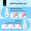 Picture of Beetles 20ml Nail Dehydrator and Primer, Large Capacity Acid Free Natural Nail Prep Dehydrate and Primer, Acrylic Nail Dehydrator and Primer for UV Gels Superior Bonding Professional Salons Set