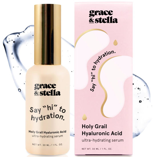 Picture of grace & stella Award Winning Hyaluronic Acid Serum (30 ml/1 fl oz) Hyaluronic Acid Serum for Face - Acido Hialuronico Face Serum for Women - Hydrating Serum Remove Fine Lines, Wrinkles - Anti Aging