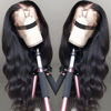 Picture of Pizazz 13x4 HD Transparent Lace Front Wigs Human Hair Pre Plucked with Baby Hair 180 Density Brazilian Body Wave Human Hair Wigs for Women 9A Glueless Lace Frontal Wigs Natural Color (20 Inch)