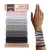 Picture of 20 PCS Boho Hair Ties, Grey Bracelets Hair Ties for Thick or Thin Hair, 4 Styles Boho Ties for Ponytail Holders, 2.36’’ Hair Ties No-Damage