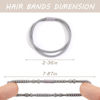 Picture of 20 PCS Boho Hair Ties, Grey Bracelets Hair Ties for Thick or Thin Hair, 4 Styles Boho Ties for Ponytail Holders, 2.36’’ Hair Ties No-Damage