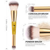 Picture of DUcare Makeup Brushes Double Ended Foundation Powder Brush Concealer Brush Perfect for Rounded Taperd Liquid, Cream, Powder,Blending, Buffing