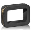 Picture of Prite Clear Makeup Bag Cosmetic Organizer Case Waterproof Travel Toiletry Bag Skincare Pouch with Golden Zipper(Black)