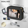 Picture of Prite Clear Makeup Bag Cosmetic Organizer Case Waterproof Travel Toiletry Bag Skincare Pouch with Golden Zipper(Black)
