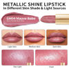 Picture of Oulac Matte Lipstick with Metallic Shine, Comfortable Creamy Texture, Smooth No Grainy Feeling, Vegan & Gluten Free, Full-Coverage Lip Colour 4.3g, Christmas Gifts for Women, GM04 Mauve Babe