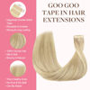 Picture of GOO GOO Tape in Hair Extensions Human Hair, 18ET90A Natural Blonde Balayage, 12inch 40g 20pcs, Thick Ends Straight Seamless Tape in, Invisible Tape in Hair Extensions Human Hair