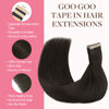 Picture of GOO GOO Tape in Hair Extensions Human Hair, 1C Mocha Brown, 24inch 100g 40pcs, Thick Ends Straight Seamless Tape in, Invisible Tape in Hair Extensions Human Hair