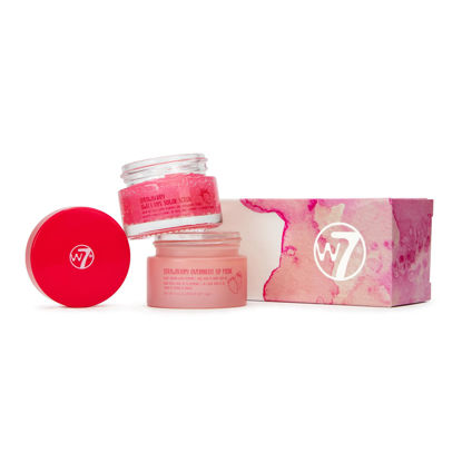 Picture of W7 Sweet Dreams Lip Scrub & Overnight Lip Mask Duo - 2 Piece Gift Set - Strawberry Flavour - Exfoliate, Condition, Soothe & Hydrate