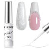 Picture of RARJSM Pearl White Gel Liner Nail Art Pearlescent Silver Shell Glitter Swirl Effect Gel Nail Polish 8ml Build in Thin Brush Painted Drawing Striper Gel Polish Soak off Curing Requires for Home Salon