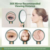Picture of B Beauty Planet Handheld Magnifying Mirror, Double Sided Travel Magnifying Mirror with 30X/1X Magnification, 360°Adjustable Handle and Precision Tweezers, Portable Multi-Purpose Makeup Mirror Green