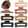 Picture of Sisiaipu 4 Inch Big Hair Claw Clips 6 Pcs Large Claw Clips for Thick Hair Square Hair Clips for Women Rectangle Hair Clips Nonslip Acrylic Banana Jaw Clips Hair Accessories for Girls -Coffee