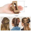 Picture of Sisiaipu 4 Inch Big Hair Claw Clips 6 Pcs Large Claw Clips for Thick Hair Square Hair Clips for Women Rectangle Hair Clips Nonslip Acrylic Banana Jaw Clips Hair Accessories for Girls -Coffee