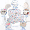 Picture of Makeup Bag Set, Quilted Makeup Bag, Large Floral Cosmetic Bag for Women, Cute Cotton Makeup Bags, Flower Travel Toiletry Organizer Bag (Blue Flower)
