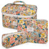 Picture of Makeup Bag Set, Quilted Makeup Bag, Large Floral Cosmetic Bag for Women, Cute Cotton Makeup Bags, Flower Travel Toiletry Organizer Bag (South Twigs Flower)
