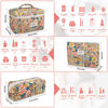 Picture of Makeup Bag Set, Quilted Makeup Bag, Large Floral Cosmetic Bag for Women, Cute Cotton Makeup Bags, Flower Travel Toiletry Organizer Bag (South Twigs Flower)