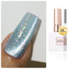 Picture of Double Rhythm 0.5 OZ Cat Eye Gel Polish with Magnet 15ML Holographic Glitter Shimmer Translucent Jelly Color Magnetic Nail Polish Salon DIY at Home (MC1009)