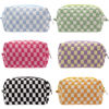 Picture of PAZIMIIK Checkered Makeup Bag for Purse Portable Zipper Make Up Pouch Small Cosmetic Case for Travel Accessories (6PCS Colorful)