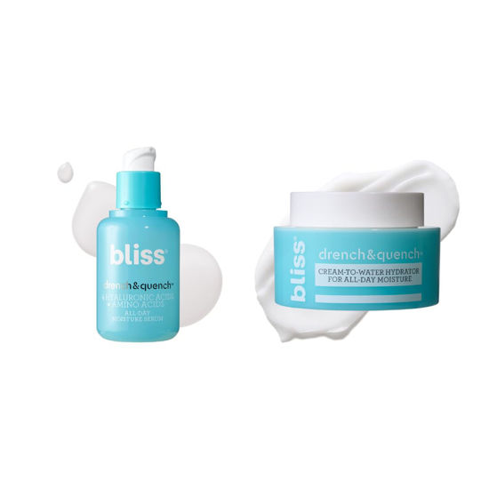 Picture of Bliss Drench & Quench Hydrating Duo: Serum + Moisturizer with 4 Types of Hyaluronic Acid for Intense Hydration - Lightweight, For All Skin Types - Clean, Vegan, Cruelty-Free