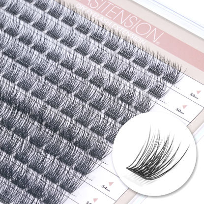 Picture of DIY Eyelash Extension Lash Clusters 120 Clusters False Eyelash 3D Effect Individual Natural Lashes Set at Home Eyelash Extension Kit Lashes Pack Volume Cross Mixed