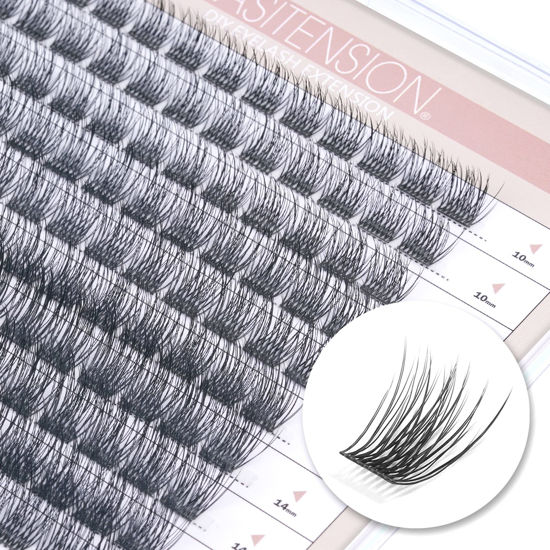 Picture of DIY Eyelash Extension Lash Clusters 120 Clusters False Eyelash 3D Effect Individual Natural Lashes Set at Home Eyelash Extension Kit Lashes Pack Volume Cross Mixed