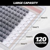 Picture of DIY Eyelash Extension Lash Clusters 120 Clusters False Eyelash 3D Effect Individual Natural Lashes Set at Home Eyelash Extension Kit Lashes Pack Volume Cross Mixed