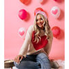 Picture of CEALXHENY Valentine's Day Headband for Women XOXO Love Massage Heart Headband Red Pink (1 Count)