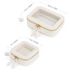 Picture of Prite Clear Makeup Bag Set for Women Portable Clear Makeup Bag Cute Waterproof Travel Cosmetic Bag with Gold Zipper for Car Essentials(Beige)