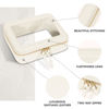 Picture of Prite Clear Makeup Bag Set for Women Portable Clear Makeup Bag Cute Waterproof Travel Cosmetic Bag with Gold Zipper for Car Essentials(Beige)