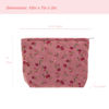 Picture of PAZIMIIK Makeup Bag Large Zipper Corduroy Make Up Pouch for Purse Travel Canvas Cosmetic Organizer for Women Brush Storage,Vintage Rose Red