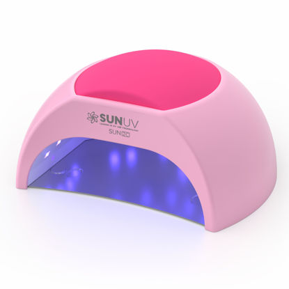 Picture of SUNUV 48W UV LED Nail Lamp with 4 Timer Settings, 33 LEDs Nail Dryer Compatible with All Gel Polish, Auto Sensor Removable Base SUN2C Pink