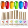 Picture of Born Pretty Neon Jelly Gel Nail Polish Glass Crystal Spring Summer Transparent Ice Jelly Gel Polish Rainbow Gleam Collection Soak Off Gel Nail Kit Minicure DIY Gifts 6PCS