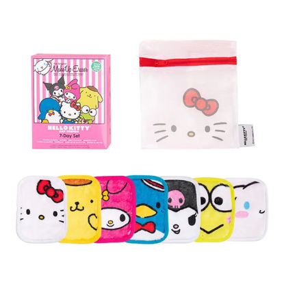 Picture of The Original MakeUp Eraser, 7-Day Set, Erase All Makeup With Just Water, Including Waterproof Mascara, Eyeliner, Foundation, Lipstick, Sunscreen, and More! (Hello Kitty and Friends), 7ct.