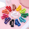 Picture of Sisiaipu 3.5 Inch Medium Hair Accessories: 12 Pcs Square Jaw Clips for Thick and Thin Hair - Rectangular Bulk Clips for Women and Girls - Dopamine